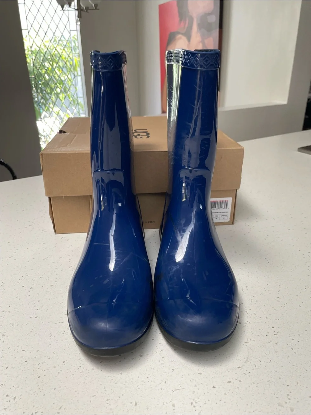 UGG Black Rain Boot with Treaded Sole